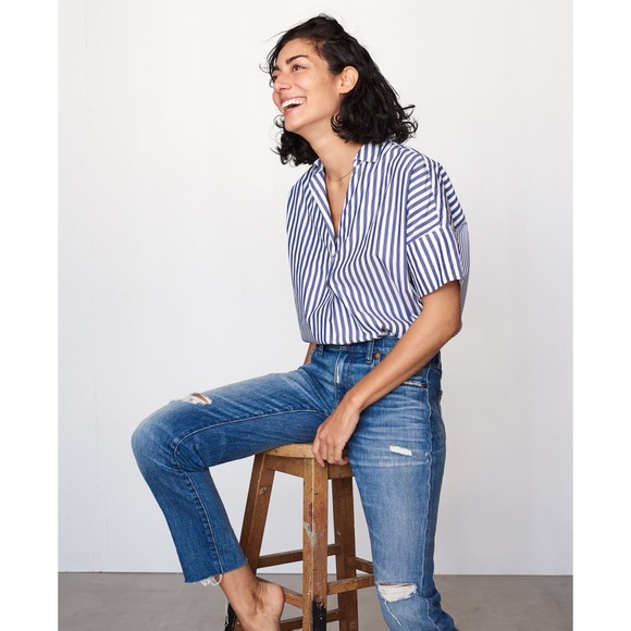Madewell Stripe Courier Shirt - Picture 1 of 10